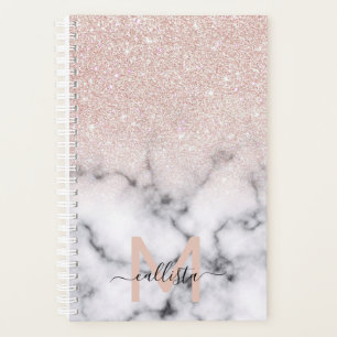 Sparkly Roos Gold Glitter Marble Ombre Planner