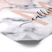 Sparkly Roos Gold Glitter Marble Ombre Poster (Hoek)