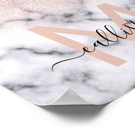 Sparkly Roos Gold Glitter Marble Ombre Poster (Hoek)