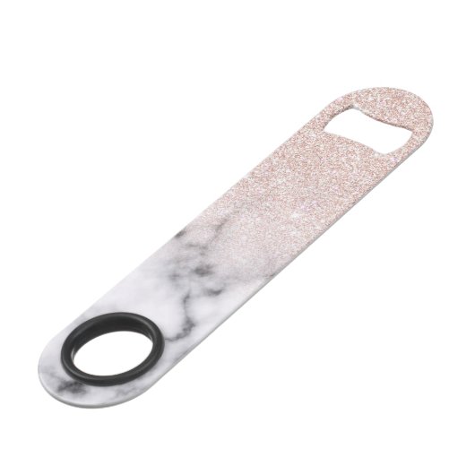 Sparkly Roos Gold Glitter Marble Ombre Speed Flessenopener (Achterkant Gekanteld)