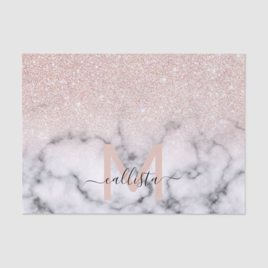 Sparkly Roos Gold Glitter Marble Ombre Tissuepapier (Voorkant)