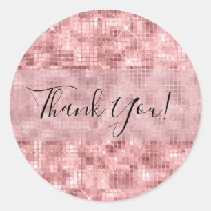 Sparkly Roos Gold Pink Luxury Sparkle Girly Ronde Sticker