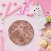 Sparkly Rose Gold Circles Pink Luxury Sparkle Papieren Bordje (Feest)