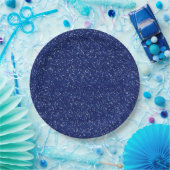 Sparkly Royal Blue en Silver Glitter Papieren Bordje (Feest)