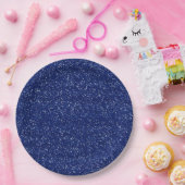 Sparkly Royal Blue en Silver Glitter Papieren Bordje (Feest)