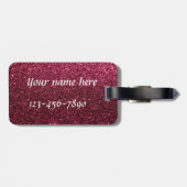 Sparkly Shimmering fuchsia 'i trap' op maat Bagagelabel (Achterkant horizontaal)