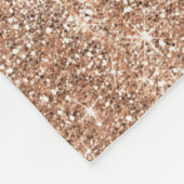 Sparkly Shiny Glitter Roos Gold Fleece Deken (Hoek)
