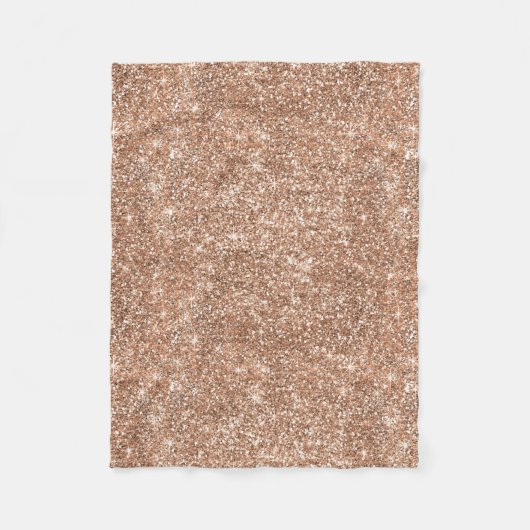 Sparkly Shiny Glitter Roos Gold Fleece Deken (Voorkant)