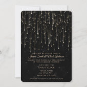 Sparkly Shooting Stars Zwart Chic Modern Huwelijk Kaart (Voorkant)