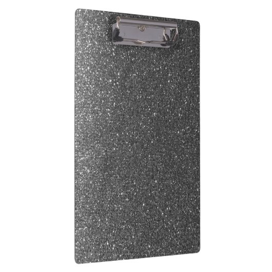 Sparkly Silver Black Glitter Docers Classroom Klembord (Rechts)