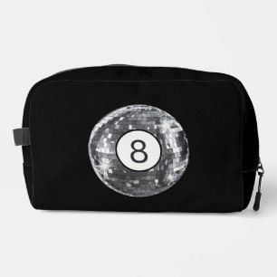 Sparkly Silver en Black Disco 8 Ball Girly Trendy Toilettasje
