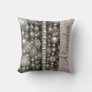 Sparkly Silver en Roze strengen kralen Kussen