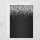 Sparkly Silver Glitter Black Gradient Sweet 16 Kaart (Achterkant)