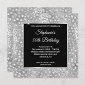 Sparkly Silver Glitter Folie Leopard Afdrukdag Kaart (Voorkant / Achterkant)