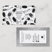 Sparkly Silver Glitter Key Fob Diamond Craft Visitekaartje (Voorkant / Achterkant)