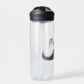 Sparkly Silver Glitter Mustache Monogram Waterfles (Voorkant)