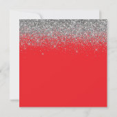 Sparkly Silver Glitter Red 21st Birthday Kaart (Achterkant)