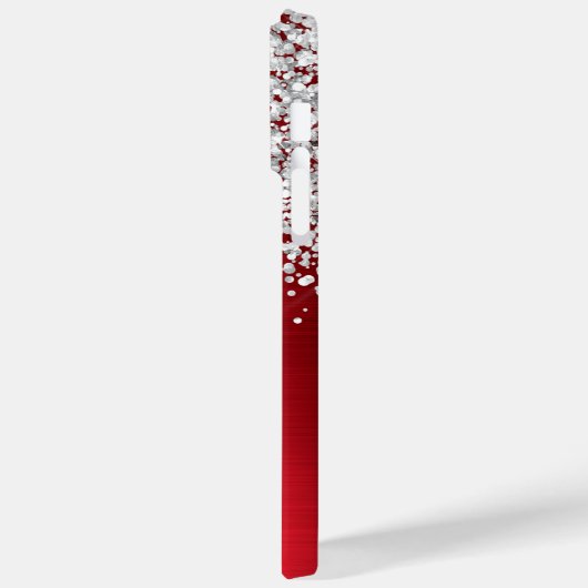 Sparkly Silver Glitter Red Glam Name Case-Mate iPhone Case (Achterkant / Links)