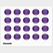 Sparkly Silver Glitter Royal Paars 30th Birthday Ronde Sticker (Vel)