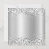 Sparkly Silver Glitter Satin Shimmer 21st Birthday Kaart (Achterkant)