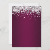 Sparkly Silver Glitter Wine Gradient Kaart (Achterkant)