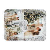 Sparkly Silver Heart Foto Merry Kerstmis Magnet Magneet (Horizontaal)