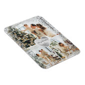 Sparkly Silver Heart Photo Merry Christmas Magnet (Côté Droit)