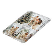 Sparkly Silver Heart Photo Merry Christmas Magnet (Côté Gauche)