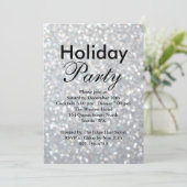 Sparkly Silver Holiday Corporate Invitation Kaart (Staand voorkant)