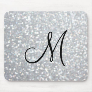Sparkly Silver Monogram Muismat
