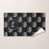 Sparkly Silver Mosaic Glitter Elephant Monogram Bad Handdoek (Handdoek)