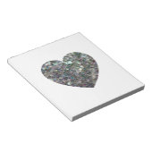 Sparkly Silver Mosaic Heart Notitieblok (Schuin)