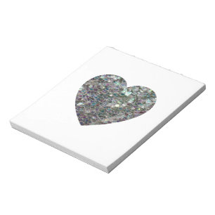 Sparkly Silver Mosaic Heart Notitieblok