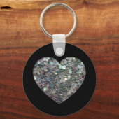 Sparkly Silver Mosaic Heart Sleutelhanger (Achterkant)