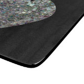 Sparkly Silver Mosaic Heart Snijplank (Hoek)