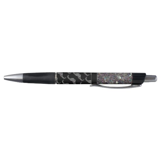 Sparkly Silver Mosaic Mustache patroon aanpassen Pen (Bodem)