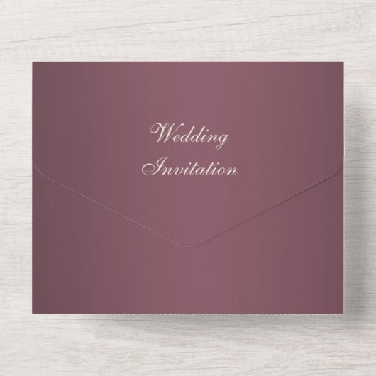 Sparkly Silver Rings & Burgandy Wedding All In One Uitnodiging (Achterkant)