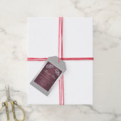 Sparkly Silver Rings & Burgandy Wedding Cadeaulabel (Met Touw)