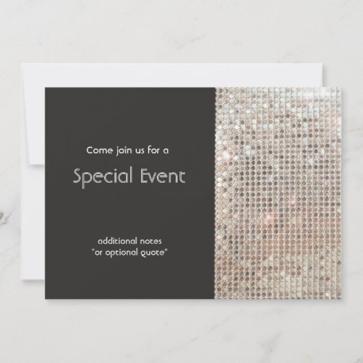 Sparkly Silver Sequins Festive Fun Party Kaart (Voorkant)