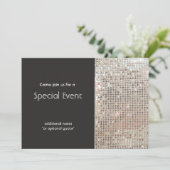 Sparkly Silver Sequins Festive Fun Party Kaart (Staand voorkant)