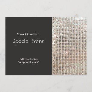 Sparkly Silver Sequins Festive Fun Party Kaart