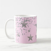 Sparkly Silver Stars persoonlijk Koffiemok (Links)