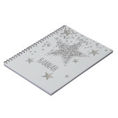 Sparkly Silver Stars persoonlijk Notitieboek (Linkerzijde)