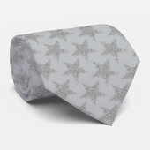 Sparkly Silver Stars Stropdas (Opgerold)