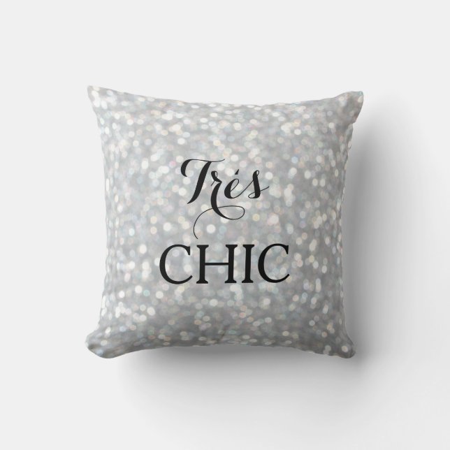 Sparkly Silver Zeer CHIC Pillow Kussen (Voorkant)