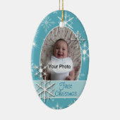 Sparkly Sneeuwvlokken Foto Kerstmis Ornament (Rechts)