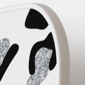 Sparkly Snow Leopard Animal Skin Pattern Pickleball Paddle (Links Detail)