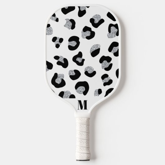 Sparkly Snow Leopard Animal Skin Pattern Pickleball Paddle (Voorkant)