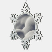 Sparkly Snow Mounds Abstracte Natuur Tin Sneeuwvlok Ornament (Rechts)