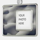 Sparkly Snow Mounds Abstracte Natuur Verzilverd Kader Ornament (Links)